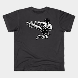 Jump kick roundhouse kick, Dollyo Chagi design Kids T-Shirt